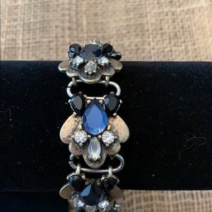 Jewelry - Gold tone with white & blue crystal bracelet. NWT Jewelry - Gold tone with white & blue crystal bracelet. NWT